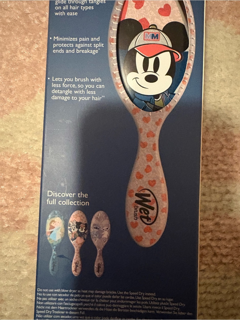 NIB Wet Brush x Disney Minnie & Mickey Pink Heart Detangler Brush